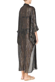 Silk Metallic Disco Kimono Cover Up