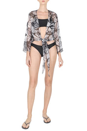 Short Silk Printed Cover Up