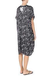 Midi Silk Satin Flower Embroidered Boubou Caftan