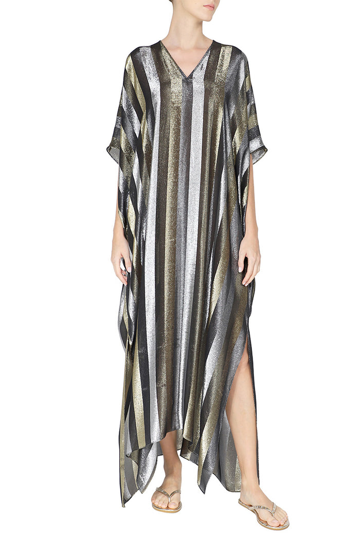 Metallic Stripe Boubou Caftan