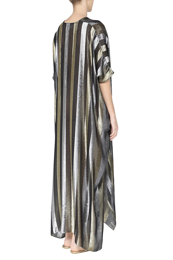 Metallic Stripe Boubou Caftan