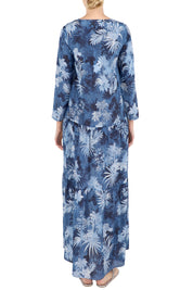 Long Sleeve Palm Ruffle Dress
