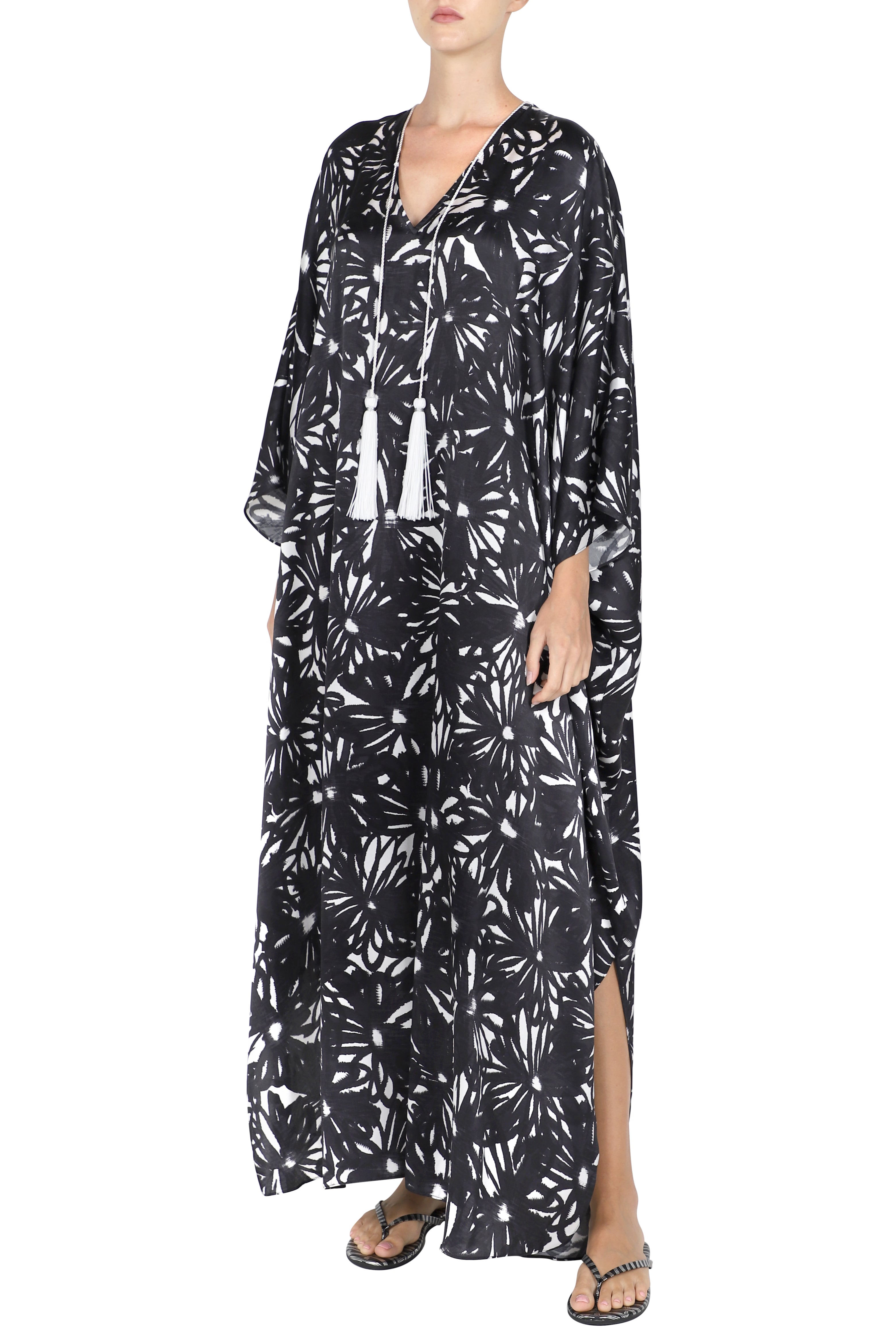 Printed Satin Tassel Boubou Caftan