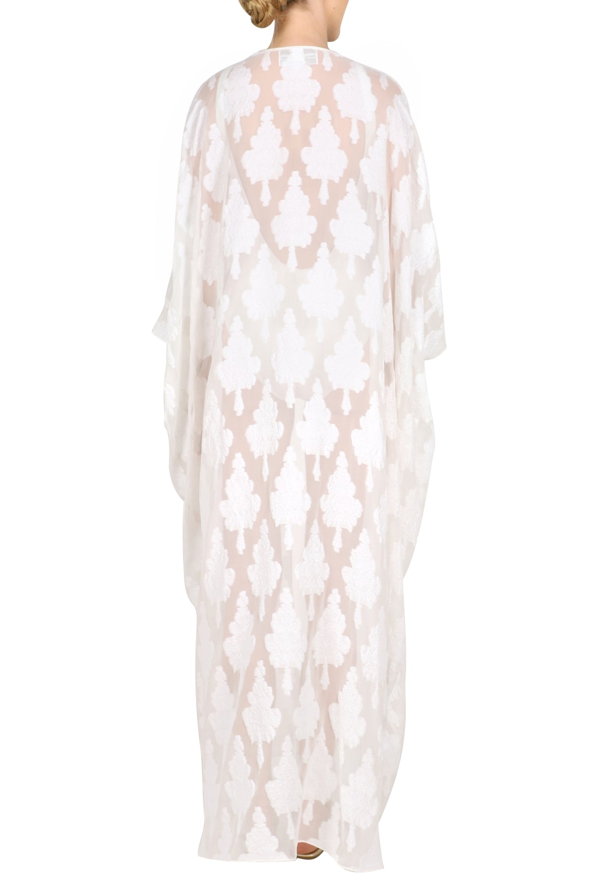 White Motif Cover Up with Tassels