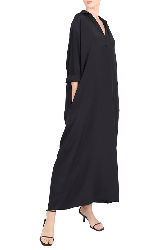 Silk Crepe Polo Dress