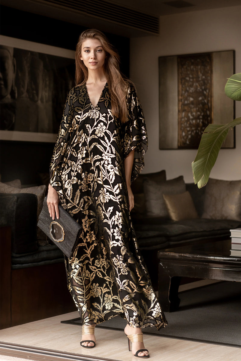 Long Flower Devore Boubou Caftan