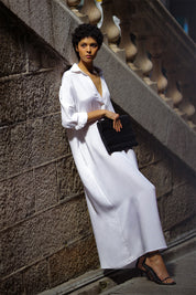 Silk Crepe Polo Dress