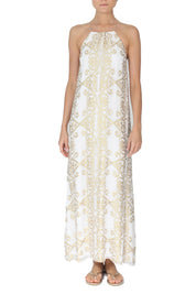 Arabesque Sun Racer Back Dress Dresses Marie France Van Damme 0 White Gold 