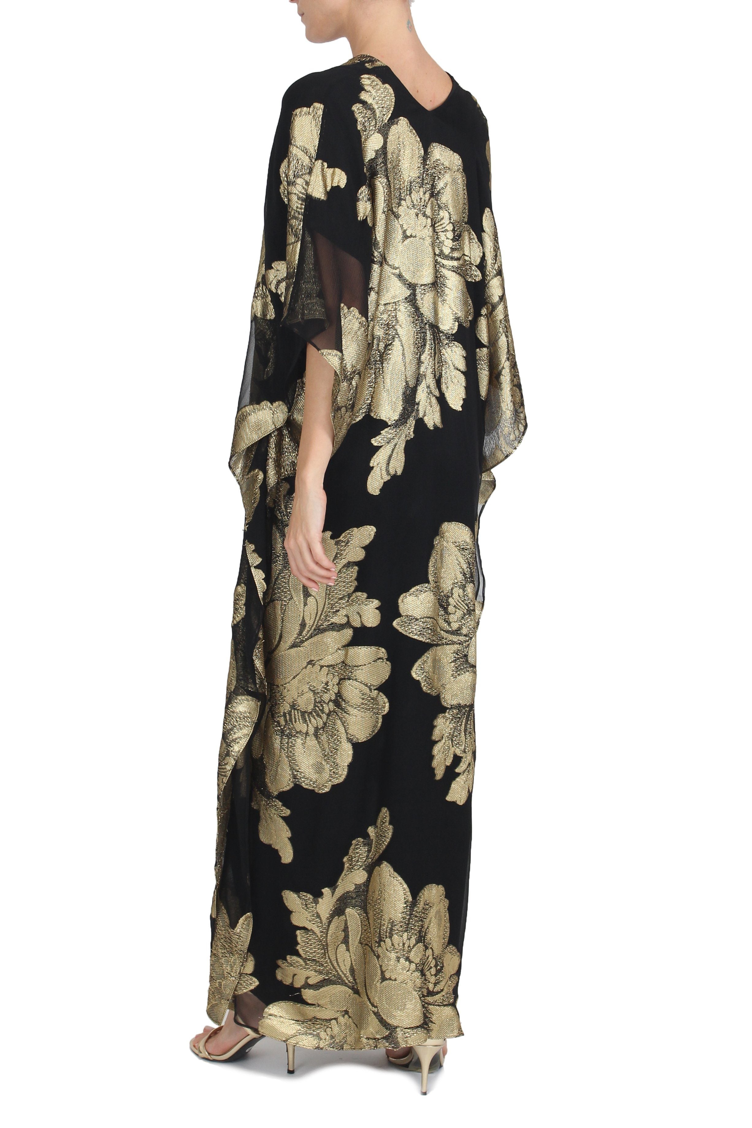 Big Flower Metallic Boubou Caftans Marie France Van Damme 
