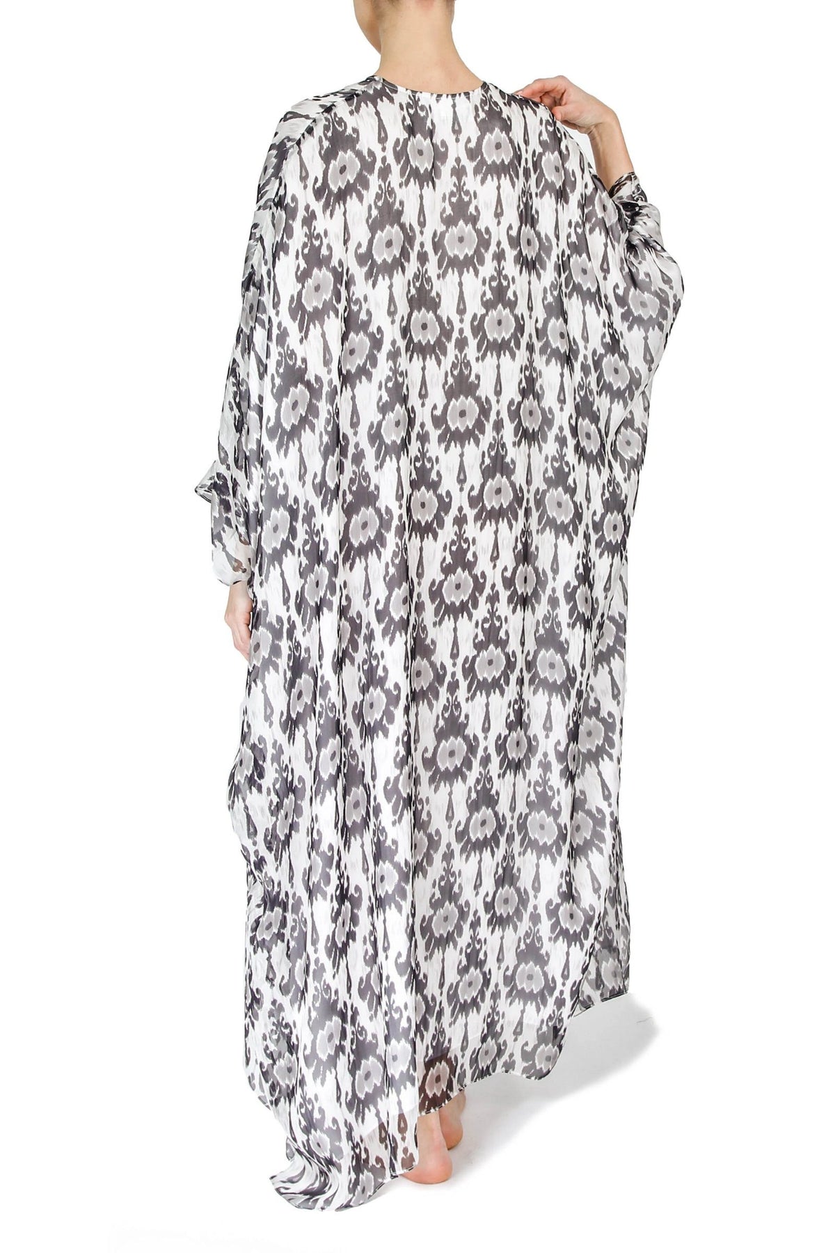 Big Printed Silk Boubou Caftans Marie France Van Damme 