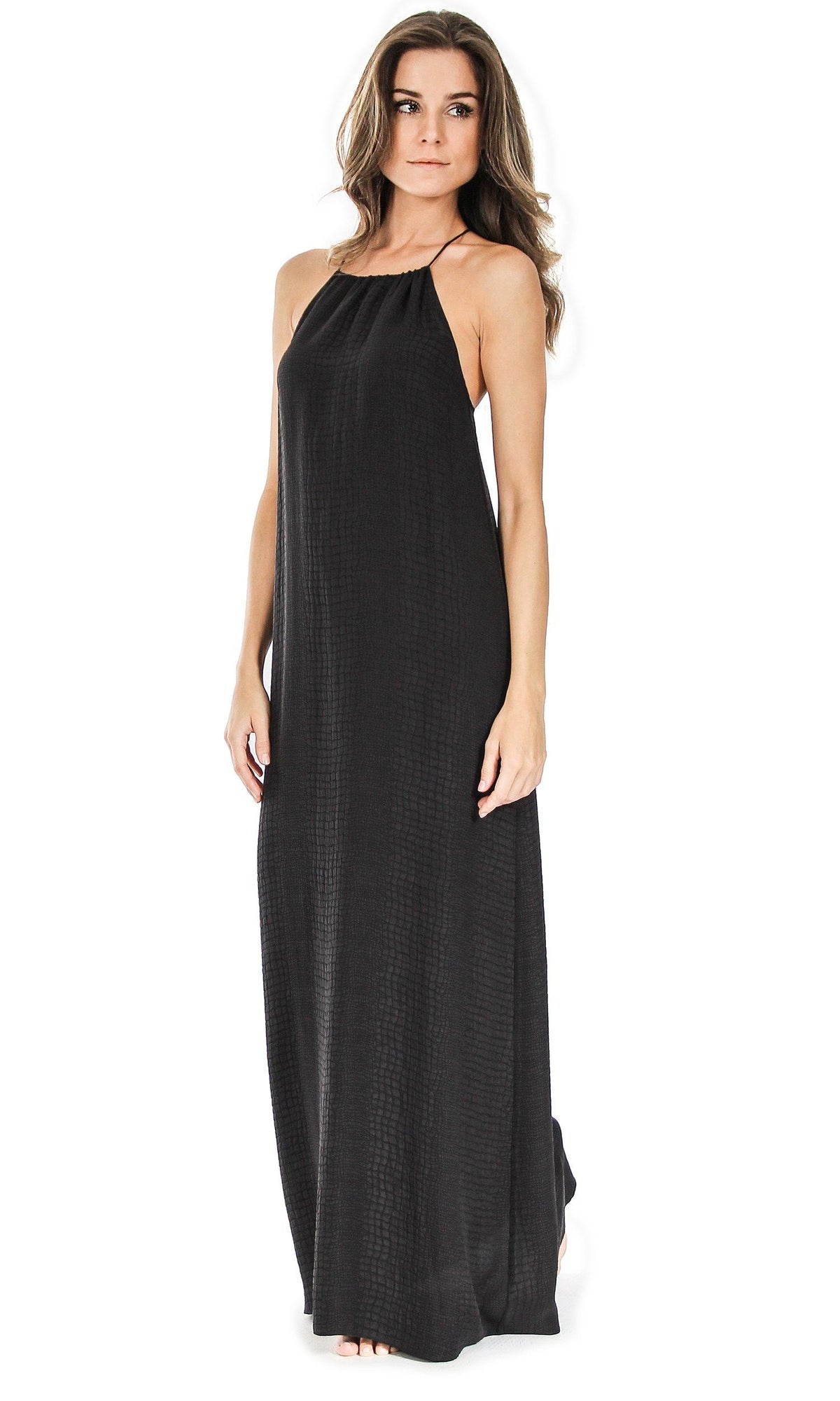 Croco Jacquard Sun Dress Dresses Marie France Van Damme 0 Black 