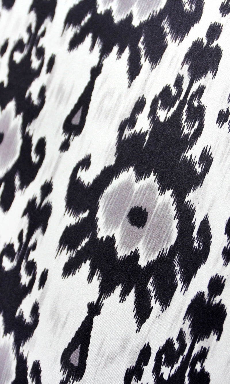 Embroidered Silk Satin Printed Dress Marie France Van Damme 