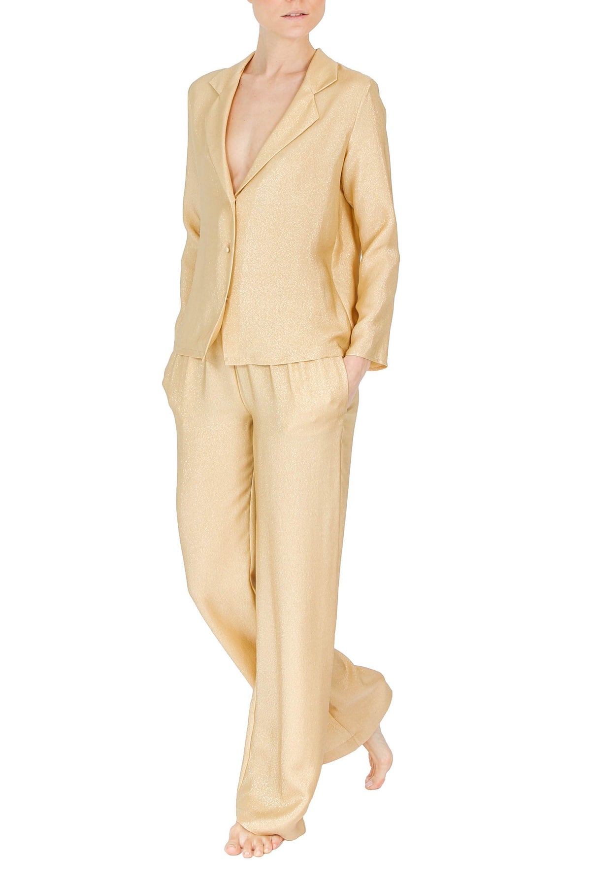 Gold Lurex Pyjama Pants Marie France Van Damme 0 Gold 