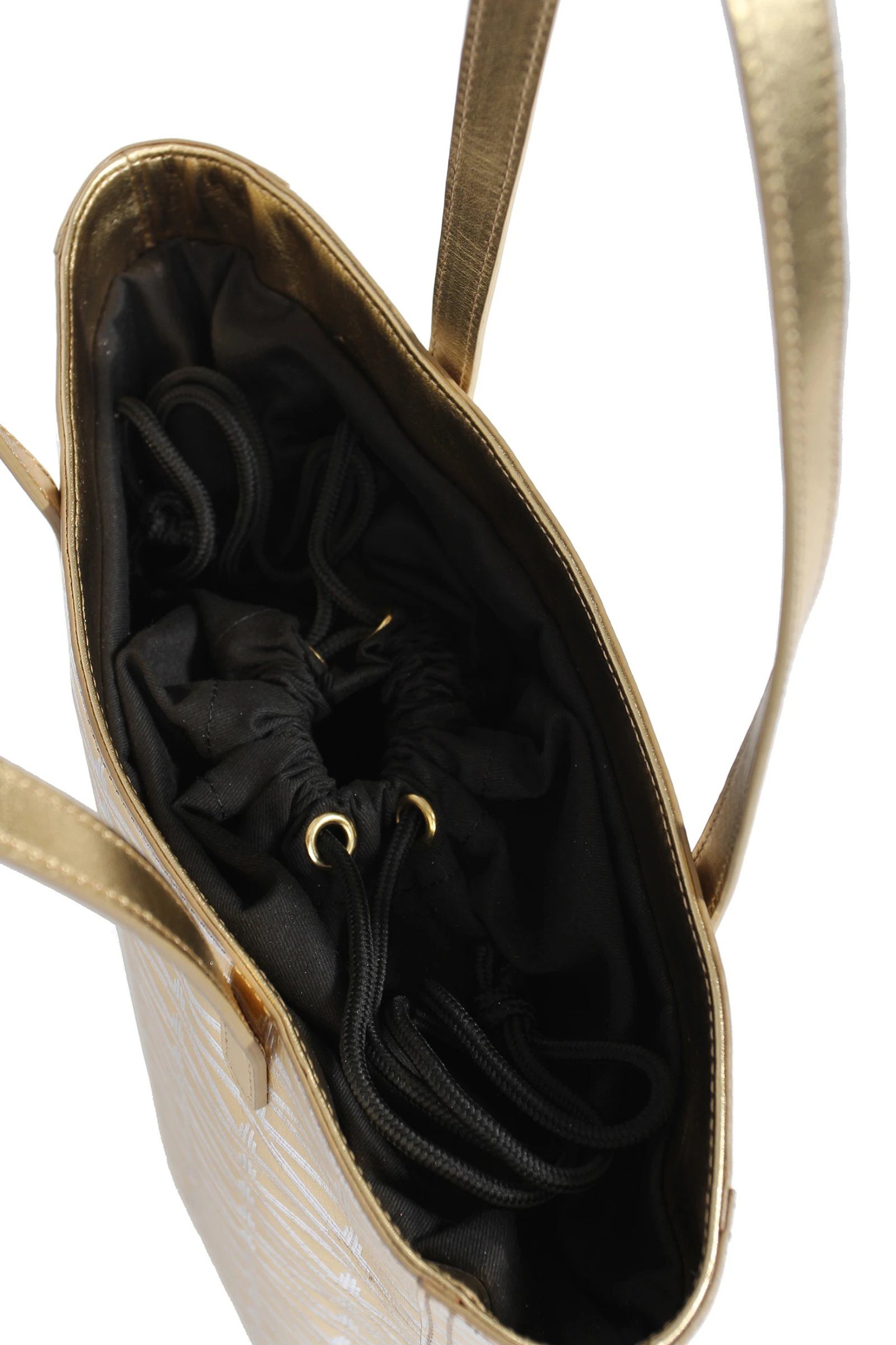 Gold Monogram Small Leather Tote Accessories Marie France Van Damme 
