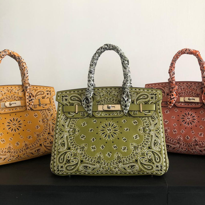 JAY AHR | Bandana Moutarde - Hermes Birkin 30 Marie France Van Damme 