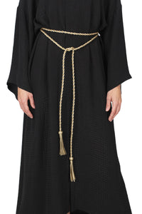 Leather Braided Belt with Tassels Marie France Van Damme 