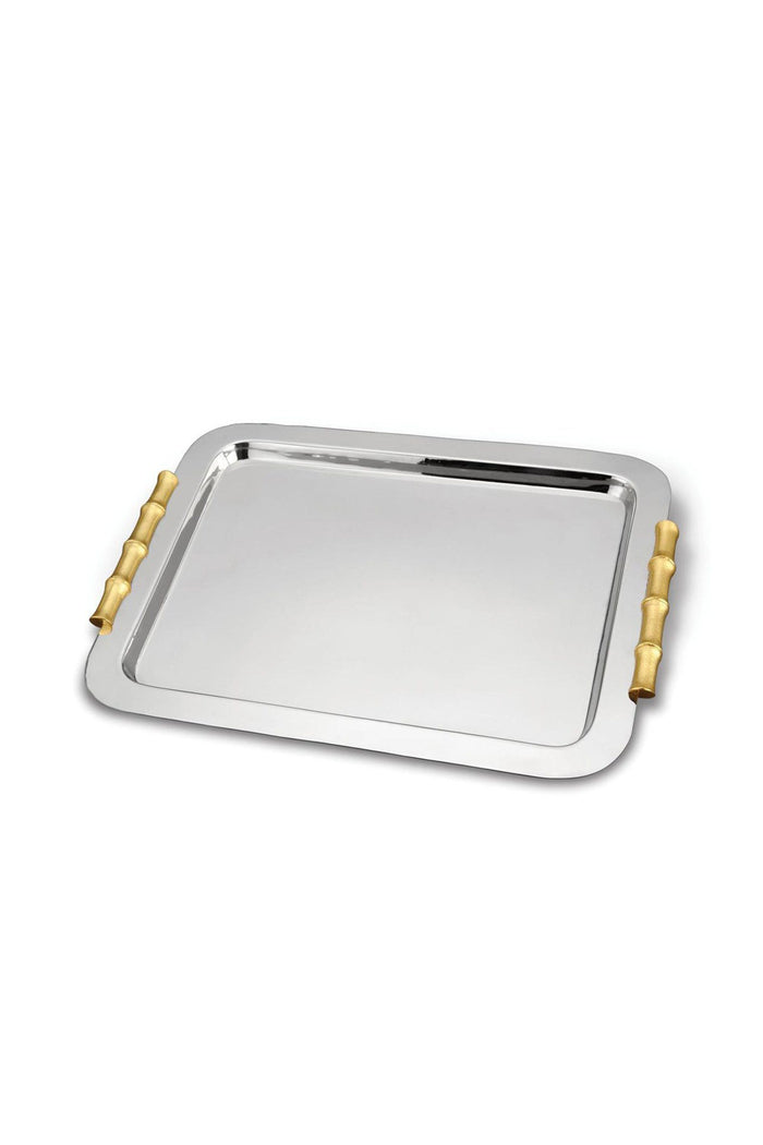 L’OBJET | Bambou Butler Tray L'Objet Marie France Van Damme Silver Gold 