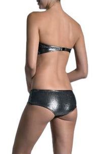Metallic Rafia Bikini Bandeau Swimwear Marie France Van Damme 