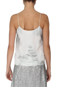 Metallic Rose Short Cami Tops Marie France Van Damme 