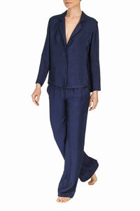 Navy Lurex Pyjama Pants City Pyjamas Marie France Van Damme 