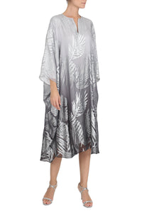 Palm Midi Metallic Boubou Caftans Marie France Van Damme One Size Silver Ombre 