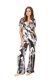 Printed Short Blouse Top Marie France Van Damme 