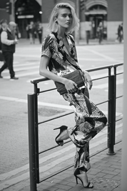 Printed Short Blouse Top Marie France Van Damme 