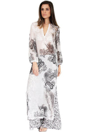 Puffy Sleeve Long Caftan Tunics Marie France Van Damme 