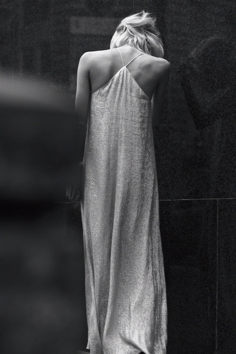 Racer Back Metallic Sun Dress Dresses Marie France Van Damme 