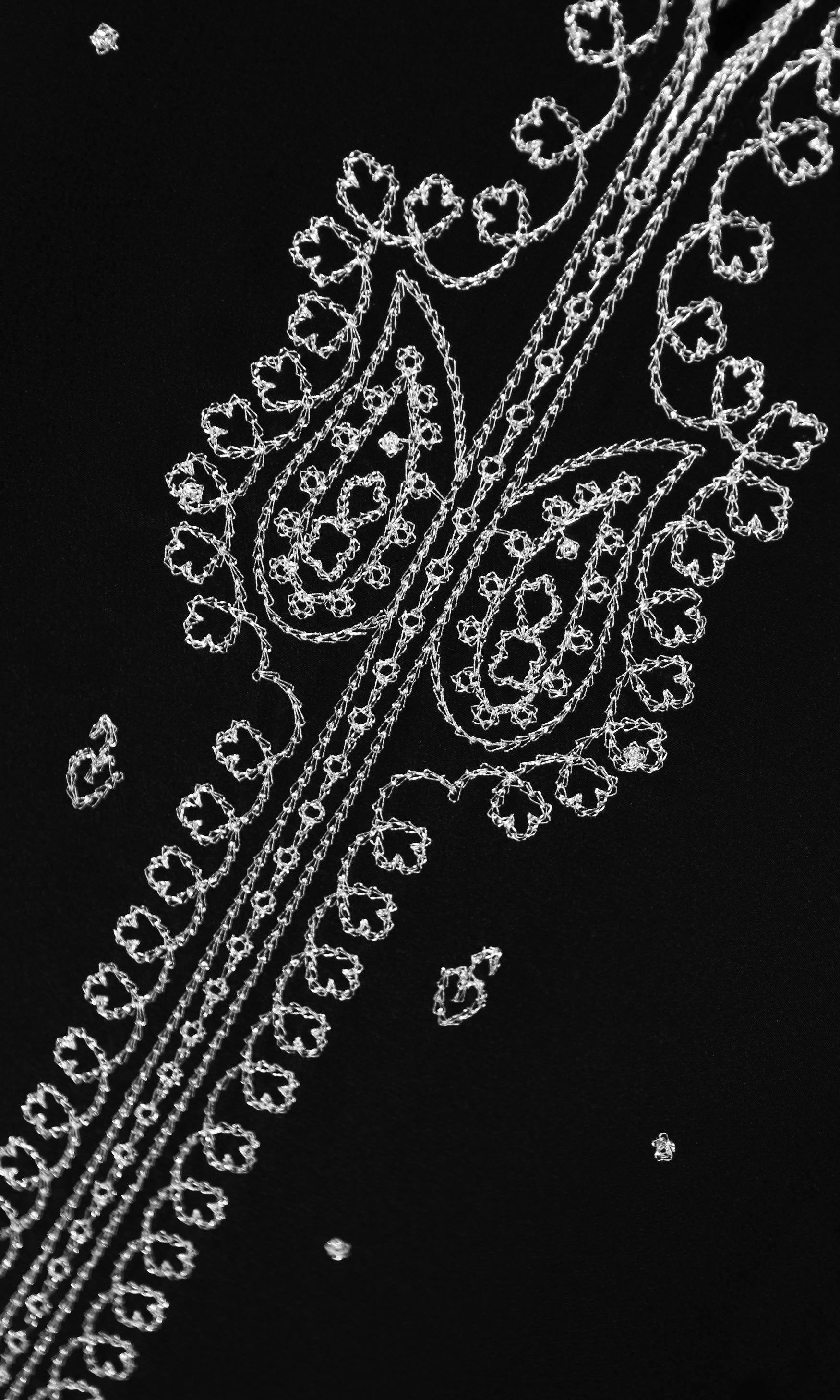 Rain Drop Lurex Embroidery Sleeveless Long Dress Tunics Marie France Van Damme 
