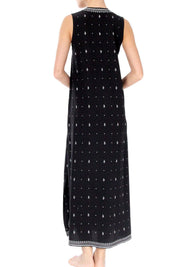 Rain Drop Lurex Embroidery Sleeveless Long Dress Tunics Marie France Van Damme 