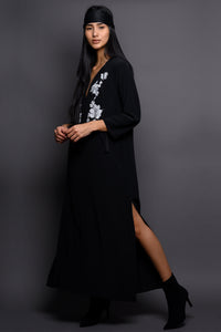 Rose Embroidered Long Hammer Dress Caftans Marie France Van Damme 