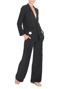 Rose Embroidered Pyjama Pants Pants Marie France Van Damme 0 Black Black 