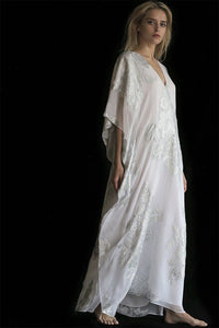 Rose Flower Metallic Boubou Caftans Marie France Van Damme 