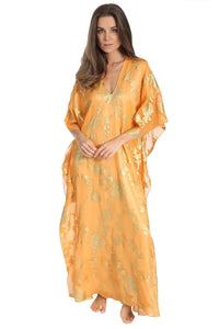 Saffron Gold Metallic Boubou Caftans Marie France Van Damme 