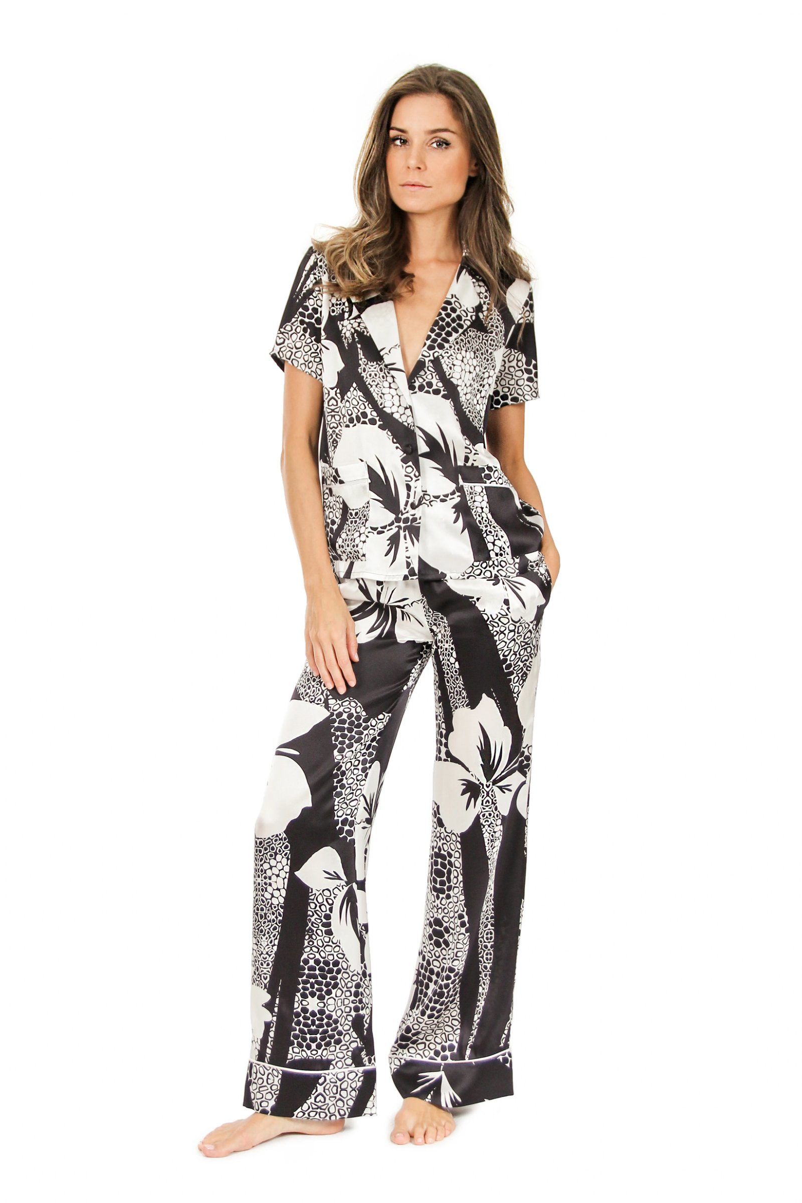 Silk Flare Pants Marie France Van Damme 0 Hawaii 