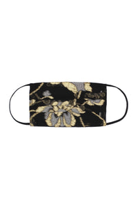 Silk Jacquard Mask Marie France Van Damme One Size Black White Gold 