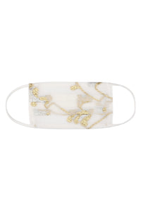 Silk Jacquard Mask Marie France Van Damme One Size White Silver Gold 