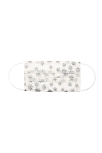 Silk Jacquard Mask Marie France Van Damme One Size White Silver Star 