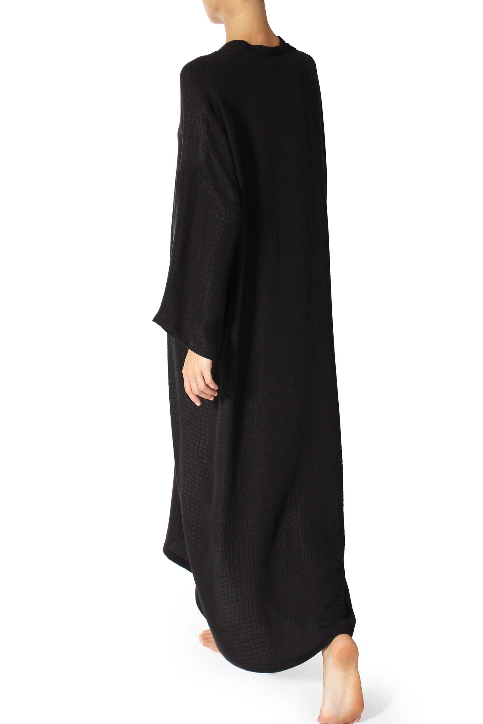 Silk Long Sleeve Croco Jacquard Boubou Marie France Van Damme 