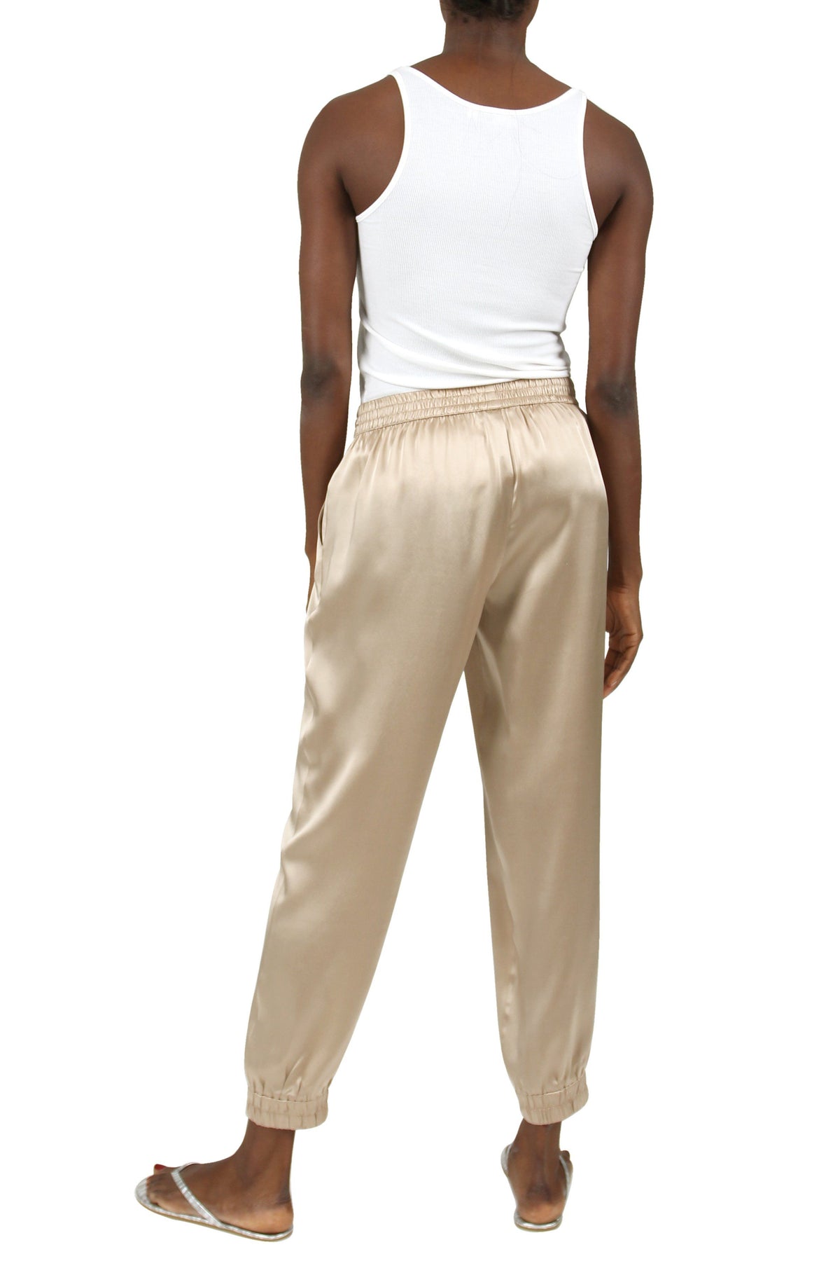 Silk Satin Track Pants Pants Marie France Van Damme 