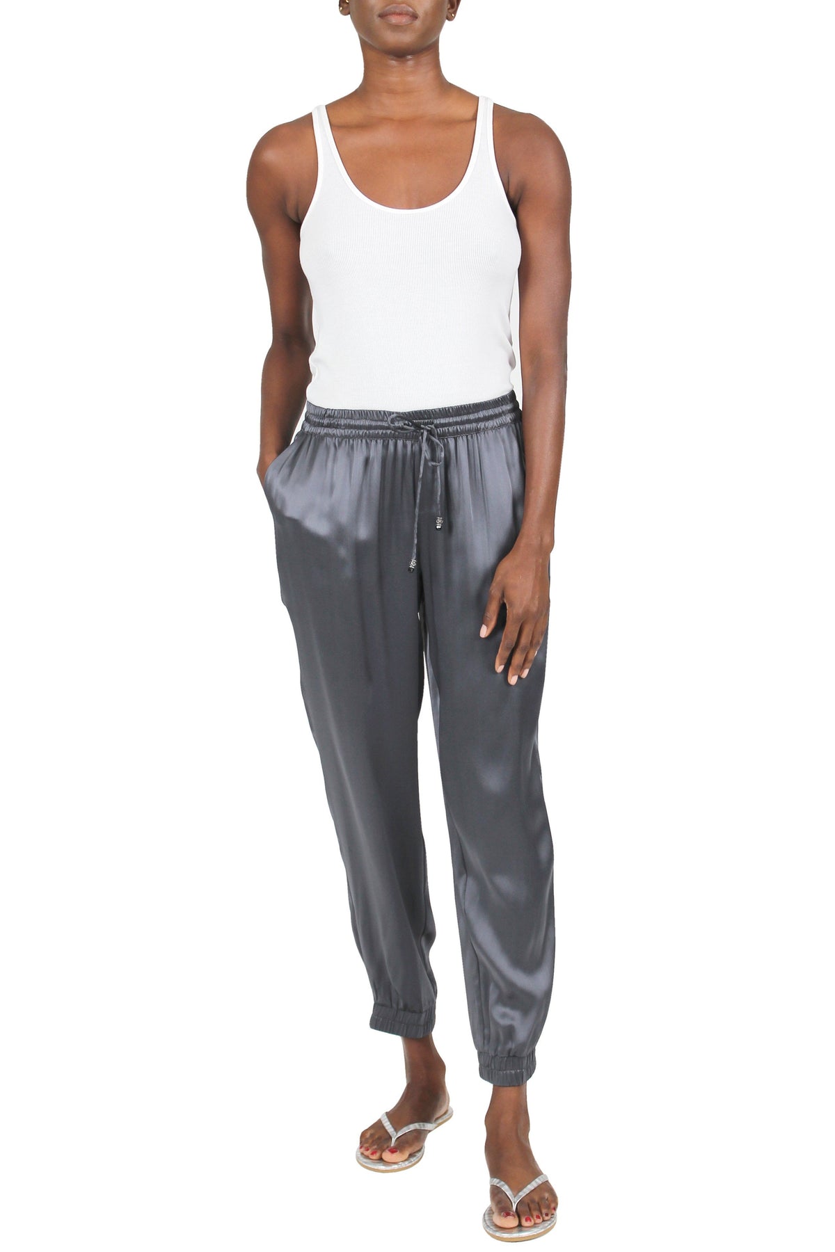 Silk Satin Track Pants