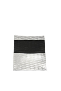 Silver Monogram Metallic Leather Clutch Accessories Marie France Van Damme 