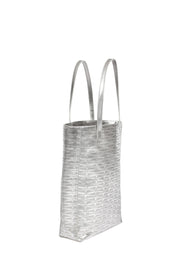 Silver Monogram Small Leather Tote Accessories Marie France Van Damme 