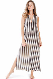 Sleeveless Long Silk Dress Dresses Marie France Van Damme 