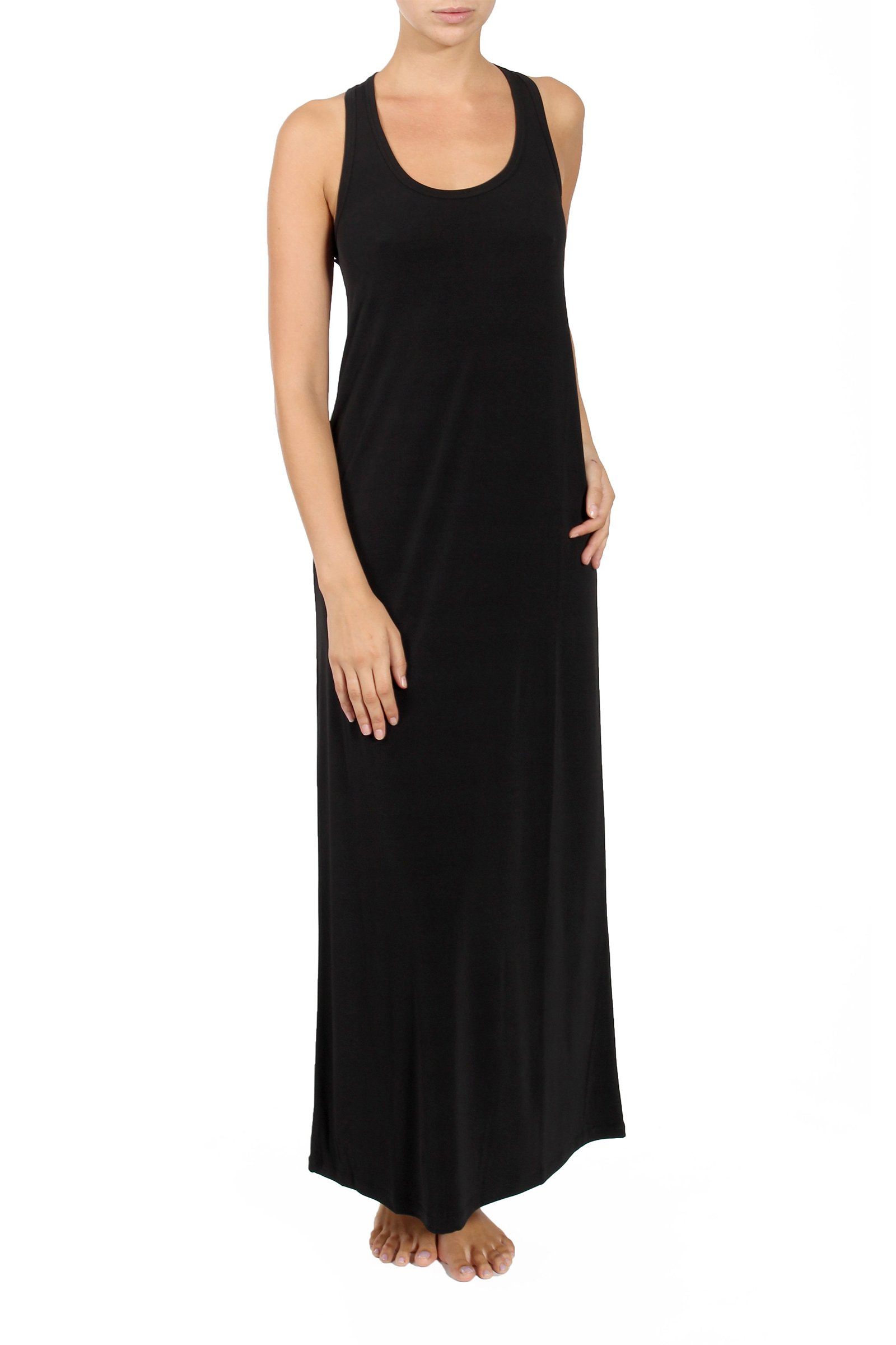 Solid Racer Back Dress Dresses Marie France Van Damme Black 0 