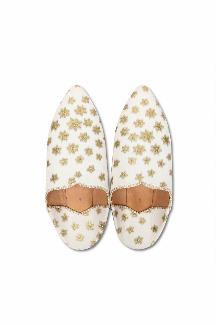 Star Lurex Babouche Marie France Van Damme 36 White Gold 