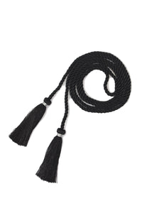 Tassel Cord Belt Accessories Marie France Van Damme One size Black Silver 