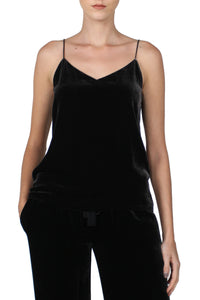 Velour V Cami Top Tops Marie France Van Damme 0 Black 